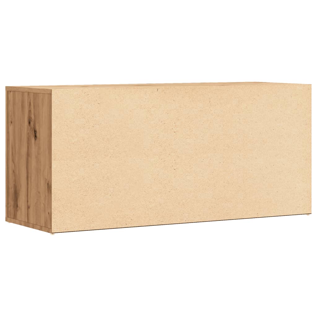 Schoenenbankje 100x35x45 cm bewerkt hout artisanaal eikenkleur - AllerleiShop