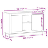 Dressoir 102x35x60 cm bewerkt hout artisanaal eikenkleurig - AllerleiShop