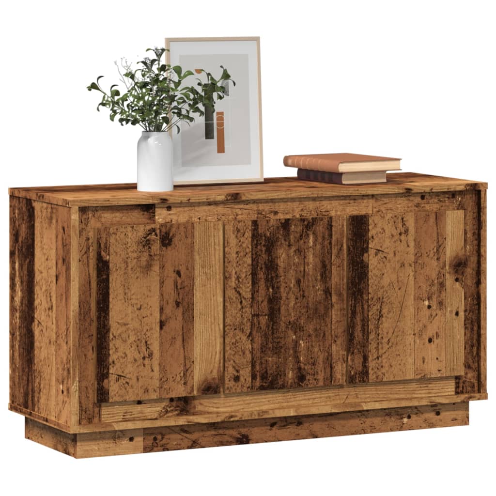 Dressoir 102x35x55 cm bewerkt hout oud houtkleurig - AllerleiShop