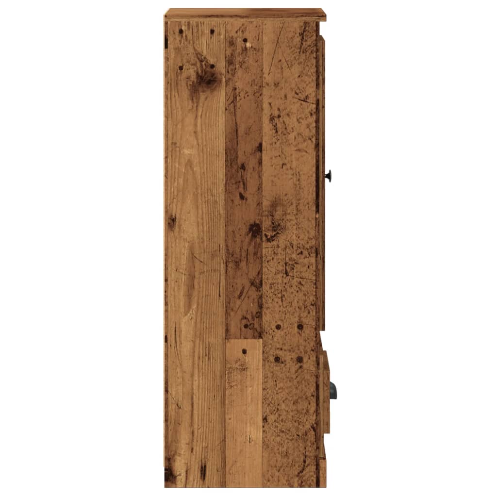 Hoge kast 36x35,5x103,5 cm bewerkt hout oud houtkleurig - AllerleiShop