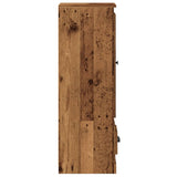 Hoge kast 36x35,5x103,5 cm bewerkt hout oud houtkleurig - AllerleiShop