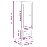 Hoge kast 36x35,5x103,5 cm bewerkt hout artisanaal eikenkleurig - AllerleiShop