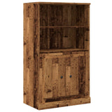 Hoge kast 60x35,5x103,5 cm bewerkt hout oud houtkleurig - AllerleiShop