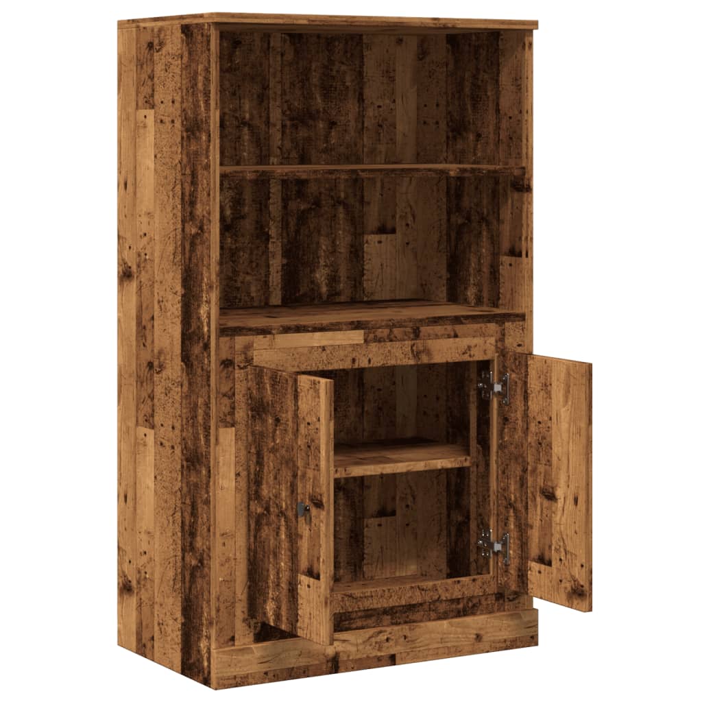 Hoge kast 60x35,5x103,5 cm bewerkt hout oud houtkleurig - AllerleiShop