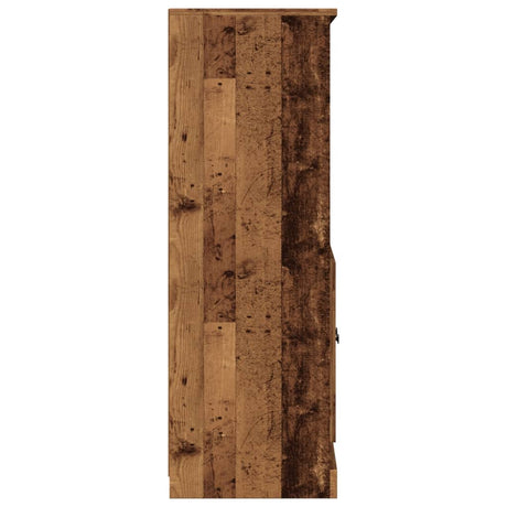 Hoge kast 60x35,5x103,5 cm bewerkt hout oud houtkleurig - AllerleiShop