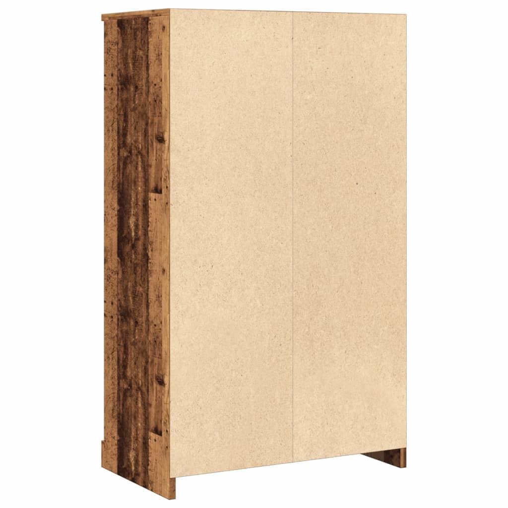 Hoge kast 60x35,5x103,5 cm bewerkt hout oud houtkleurig - AllerleiShop