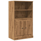 Hoge kast 60x35,5x103,5 cm bewerkt hout artisanaal eikenkleurig - AllerleiShop