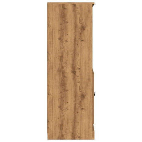 Hoge kast 60x35,5x103,5 cm bewerkt hout artisanaal eikenkleurig - AllerleiShop