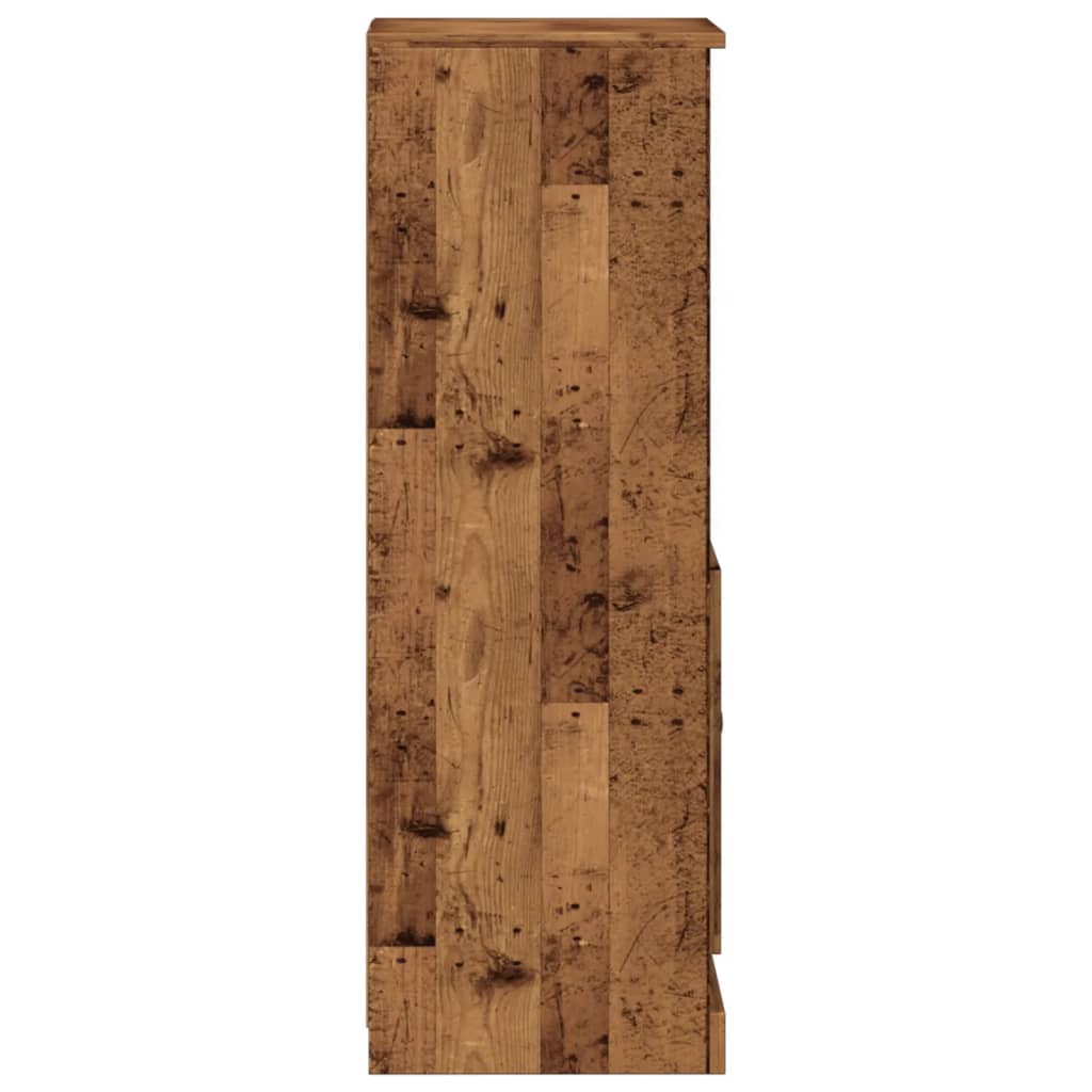 Hoge kast 36x35,5x103,5 cm bewerkt hout oud houtkleurig - AllerleiShop