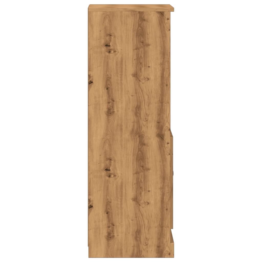 Hoge kast 36x35,5x103,5 cm bewerkt hout artisanaal eikenkleurig - AllerleiShop