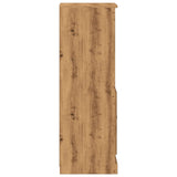 Hoge kast 36x35,5x103,5 cm bewerkt hout artisanaal eikenkleurig - AllerleiShop