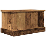 Opbergbox 30x50x28 cm bewerkt hout oud houtkleurig