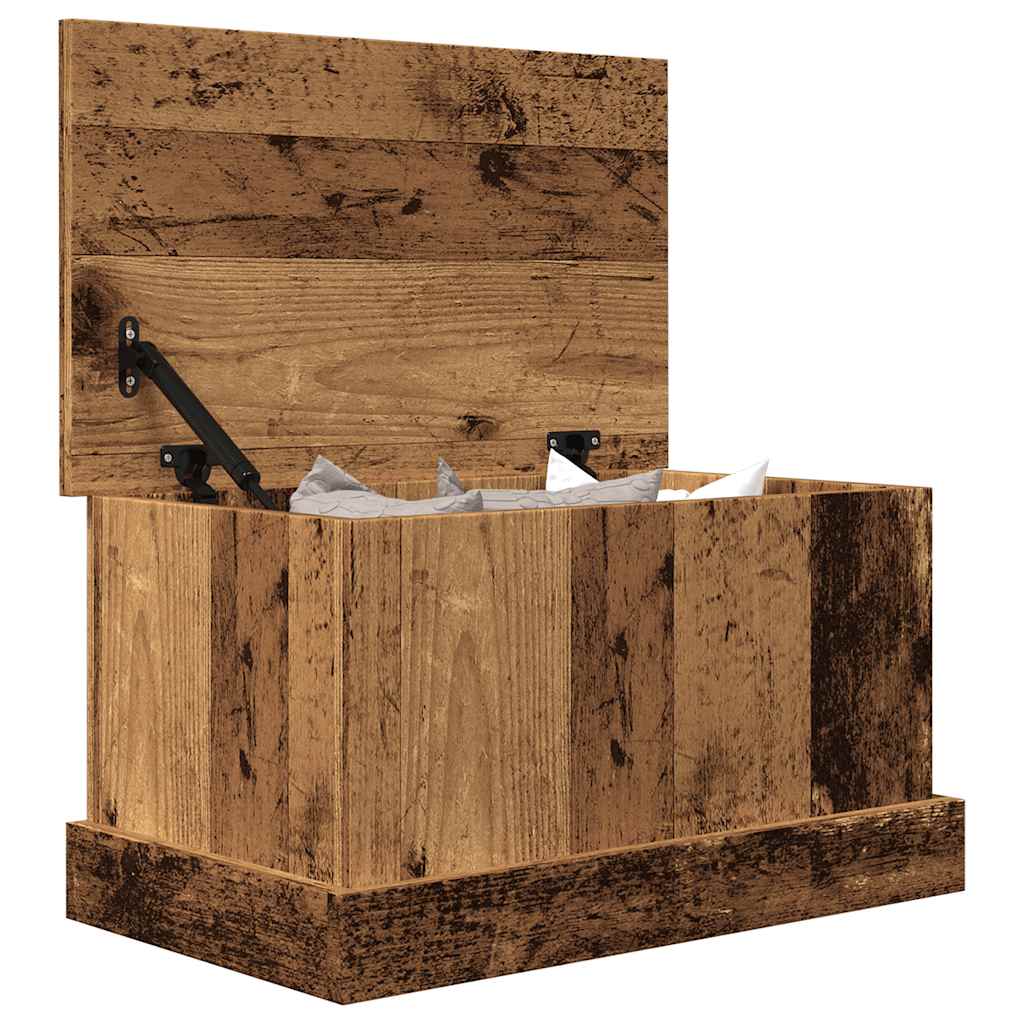 Opbergbox 30x50x28 cm bewerkt hout oud houtkleurig