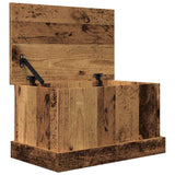 Opbergbox 30x50x28 cm bewerkt hout oud houtkleurig