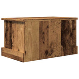 Opbergbox 30x50x28 cm bewerkt hout oud houtkleurig