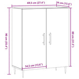 Dressoir 69,5x34x90 cm bewerkt hout artisanaal eikenkleur - AllerleiShop