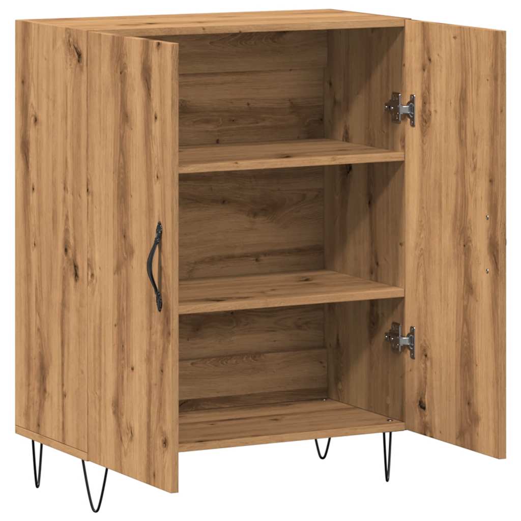 Dressoir 69,5x34x90 cm bewerkt hout artisanaal eikenkleur - AllerleiShop