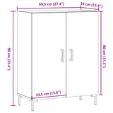 Dressoir 69,5x34x90 cm bewerkt hout artisanaal eikenkleur - AllerleiShop