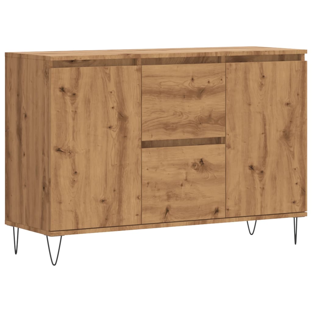 Dressoir 104x35x70 cm bewerkt hout artisanaal eikenkleurig - AllerleiShop