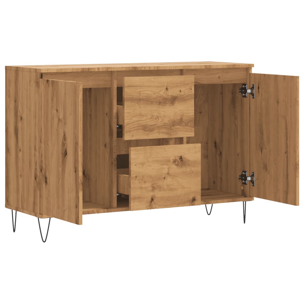 Dressoir 104x35x70 cm bewerkt hout artisanaal eikenkleurig - AllerleiShop