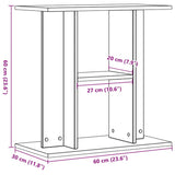 Aquariumstandaard 60x30x60 cm bewerkt hout oud houtkleurig - AllerleiShop