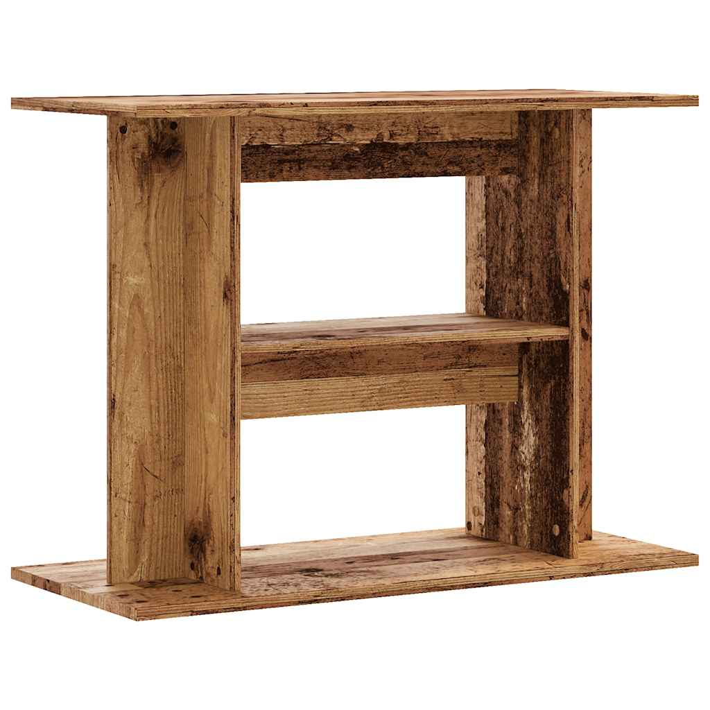 Aquariumstandaard 80x35x60 cm bewerkt hout oud houtkleurig - AllerleiShop