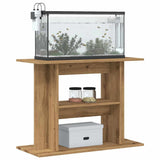 Aquariumstandaard 80x35x60cm bewerkt hout artisanaal eikenkleur - AllerleiShop