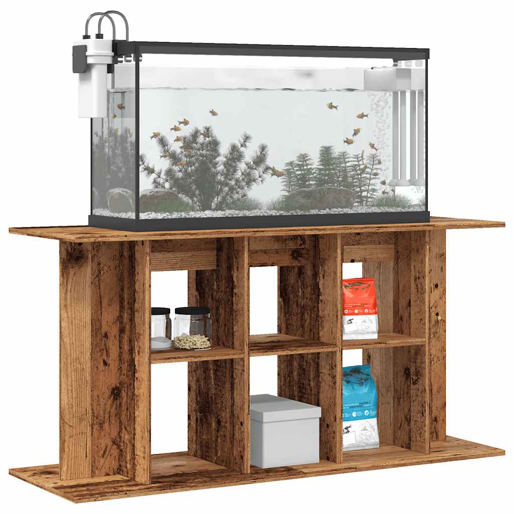 Aquariumstandaard 120x40x60 cm bewerkt hout oud houtkleurig - AllerleiShop