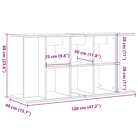 Aquariumstandaard 120x40x60 cm bewerkt hout artisanaal eiken - AllerleiShop