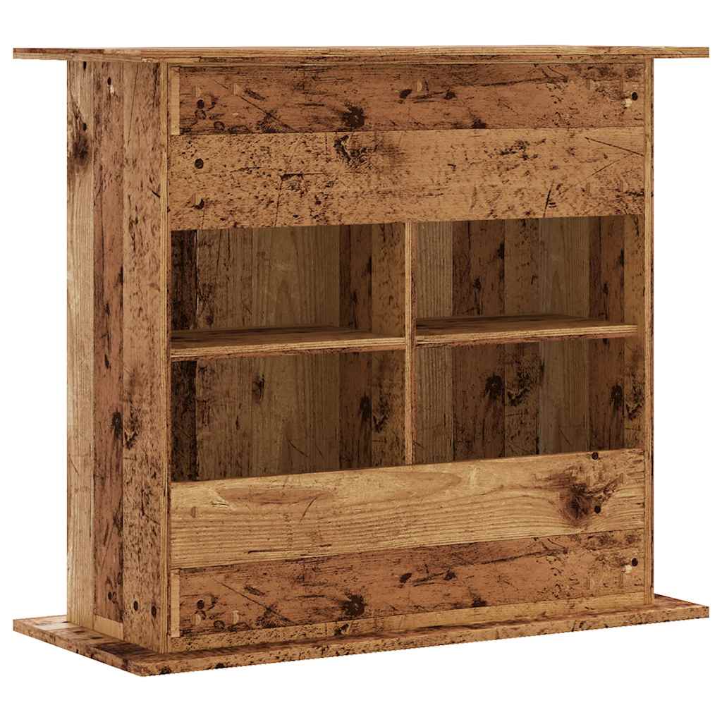 Aquariumstandaard 81x36x73 cm bewerkt hout oud houtkleurig - AllerleiShop