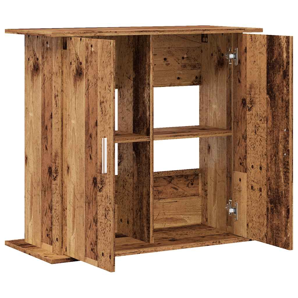 Aquariumstandaard 81x36x73 cm bewerkt hout oud houtkleurig - AllerleiShop