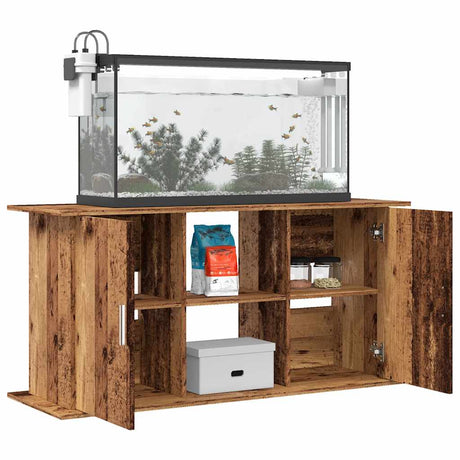 Aquariumstandaard 121x41x58 cm bewerkt hout oud houtkleurig - AllerleiShop