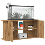 Aquariumstandaard 121x41x58 cm bewerkt hout artisanaal eiken - AllerleiShop