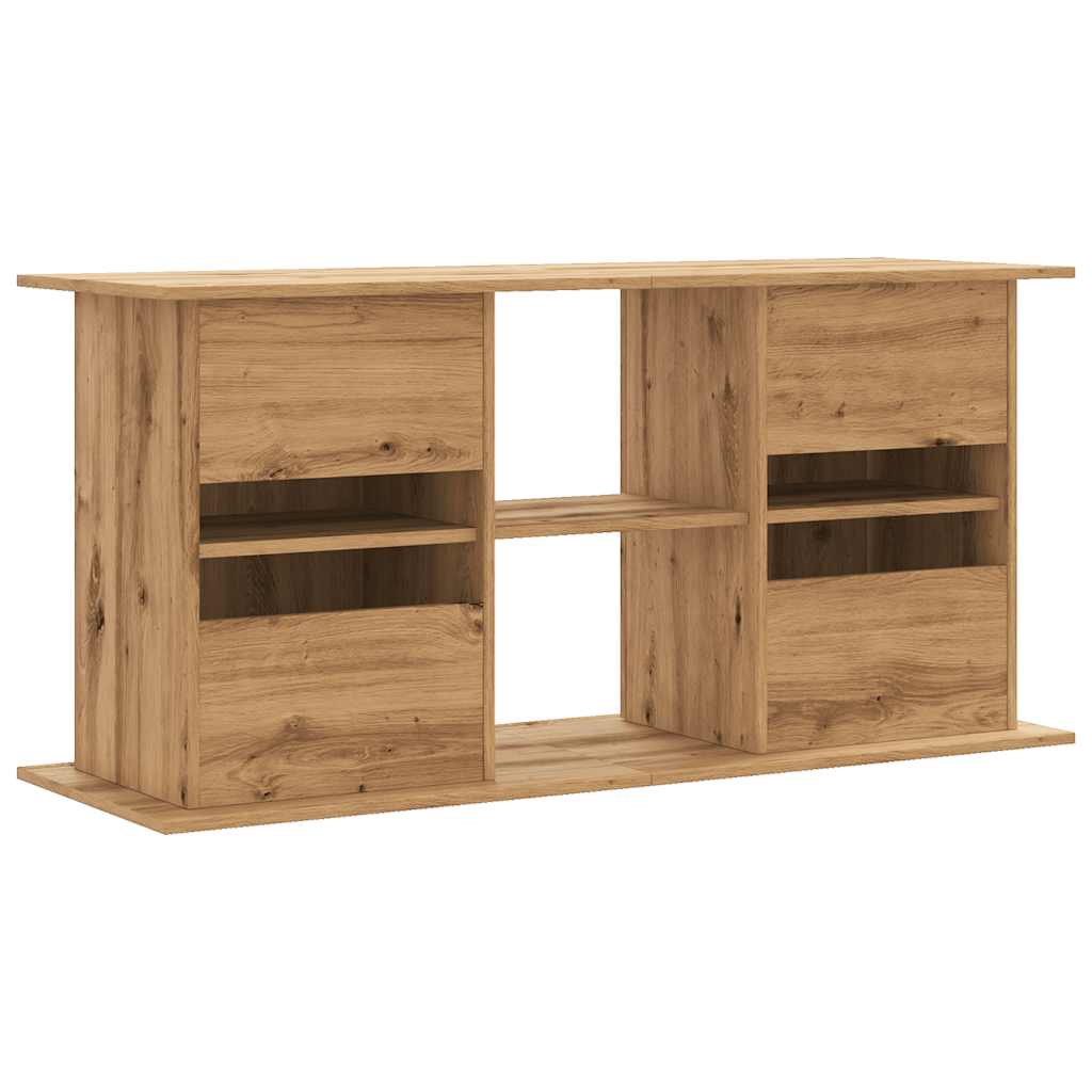 Aquariumstandaard 121x41x58 cm bewerkt hout artisanaal eiken - AllerleiShop