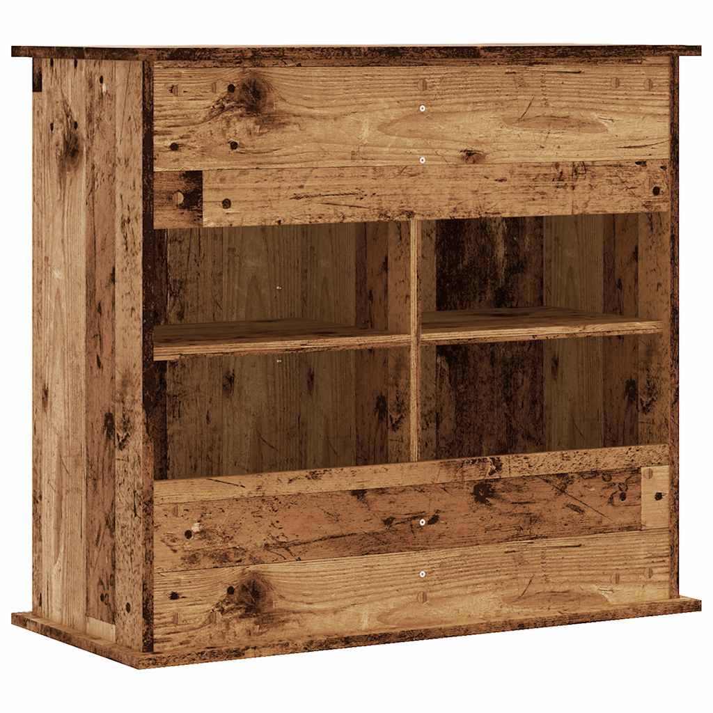 Aquariumstandaard 81x36x73 cm bewerkt hout oud houtkleurig - AllerleiShop