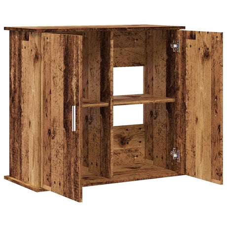 Aquariumstandaard 81x36x73 cm bewerkt hout oud houtkleurig - AllerleiShop