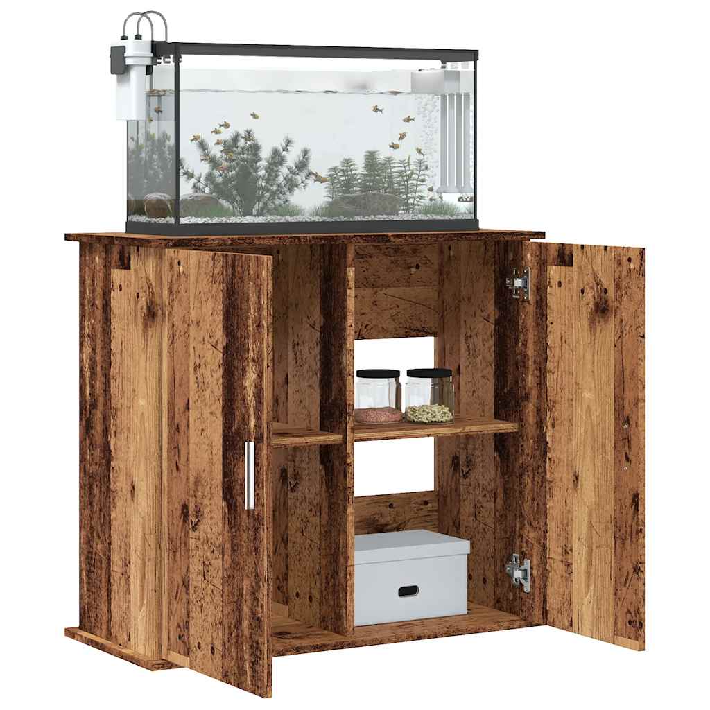 Aquariumstandaard 81x36x73 cm bewerkt hout oud houtkleurig - AllerleiShop