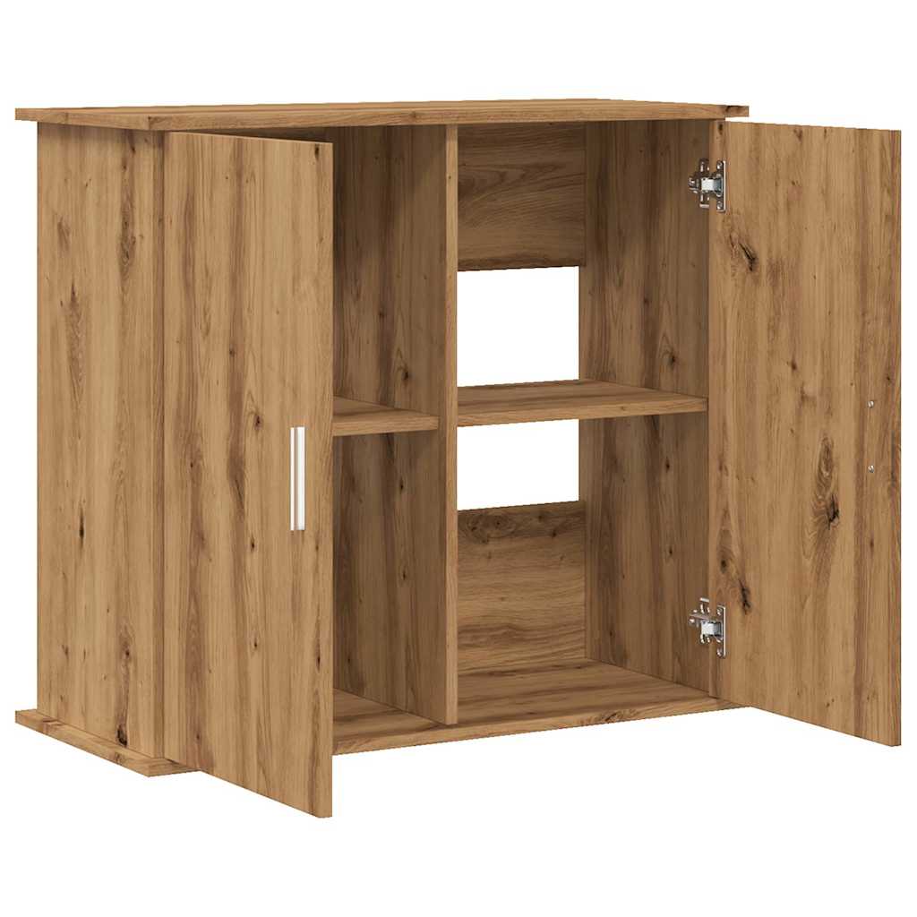 Aquariumstandaard 81x36x73cm bewerkt hout artisanaal eikenkleur