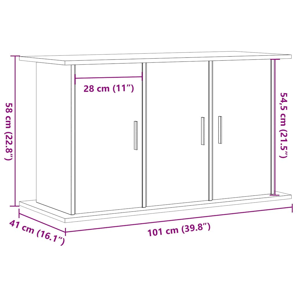 Aquariumstandaard 101x41x58 cm bewerkt hout oud houtkleurig - AllerleiShop