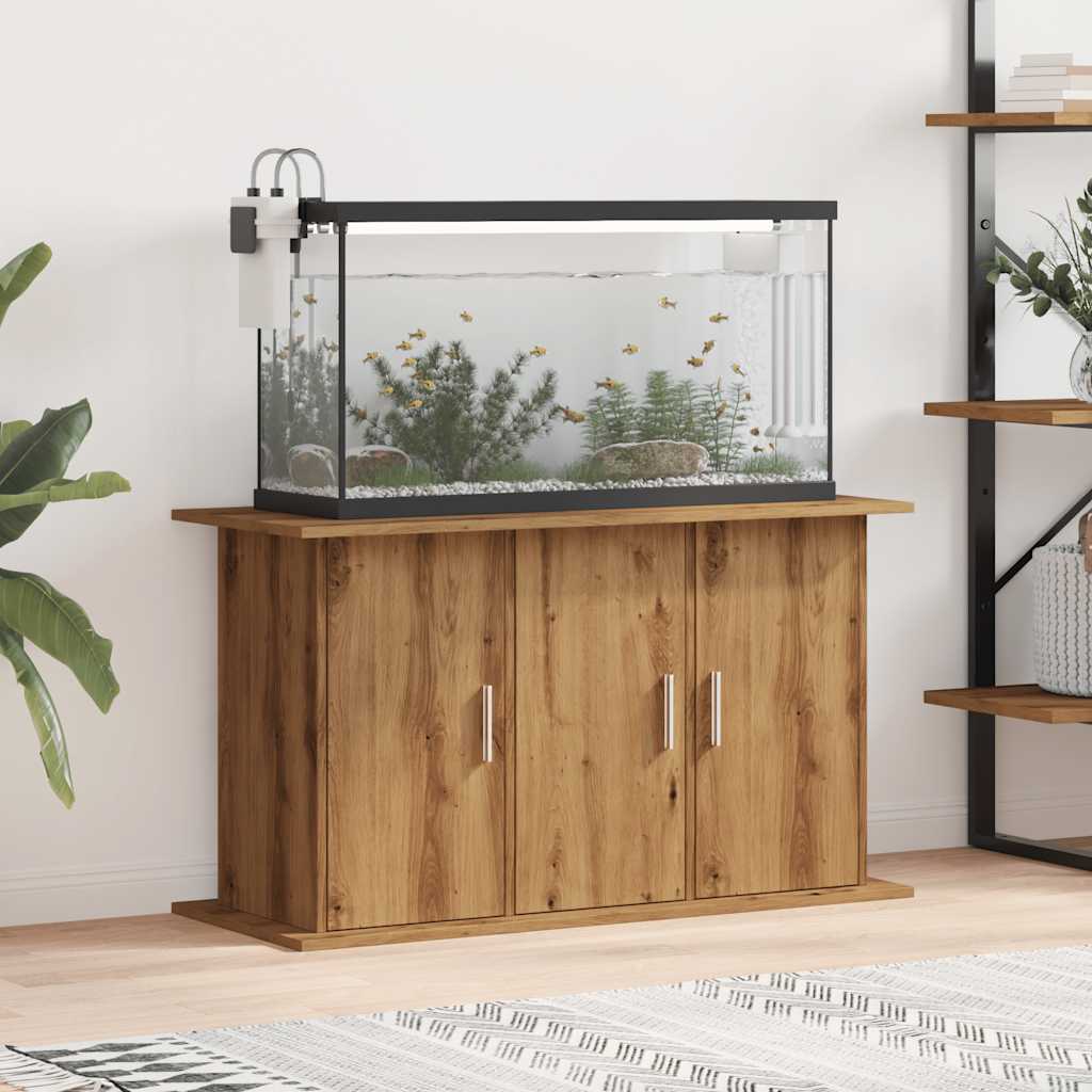 Aquariumstandaard 101x41x58 cm bewerkt hout artisanaal eiken