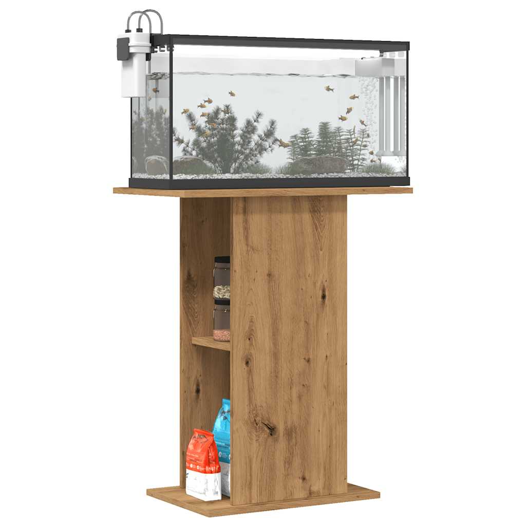 Aquariumstandaard 36x60,5x72,5 cm bewerkt hout artisanaal eiken - AllerleiShop