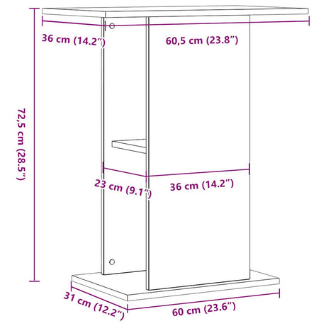 Aquariumstandaard 36x60,5x72,5 cm bewerkt hout artisanaal eiken - AllerleiShop