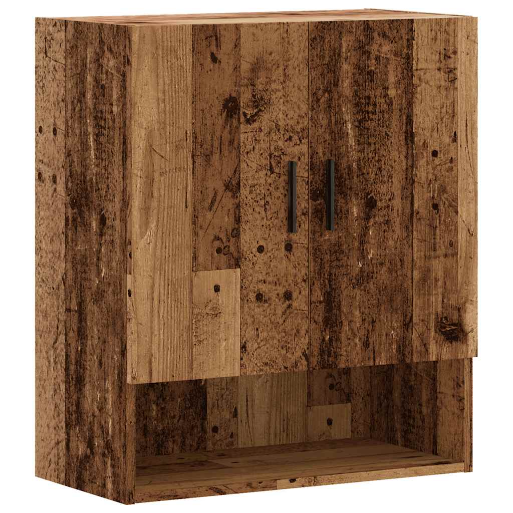 Wandkast 60x31x70 cm bewerkt hout oud houtkleurig - AllerleiShop