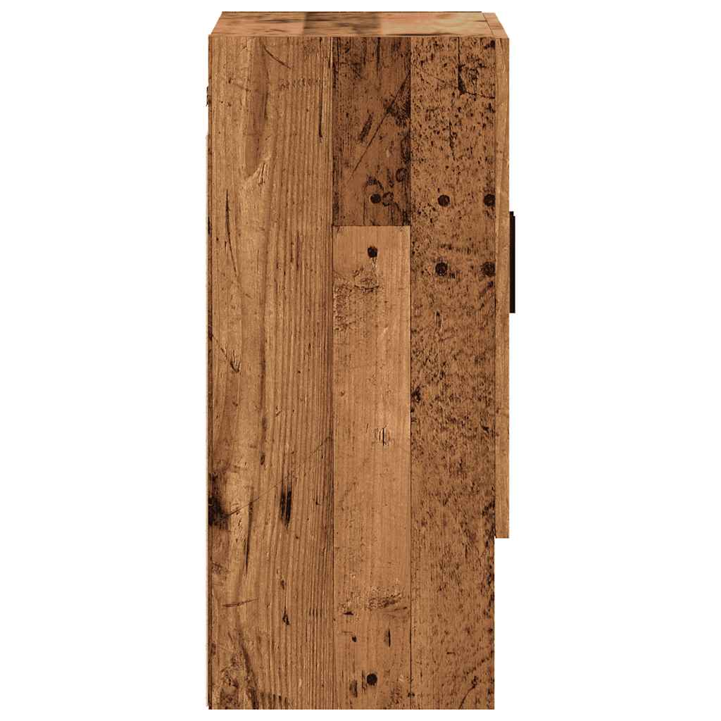 Wandkast 60x31x70 cm bewerkt hout oud houtkleurig - AllerleiShop