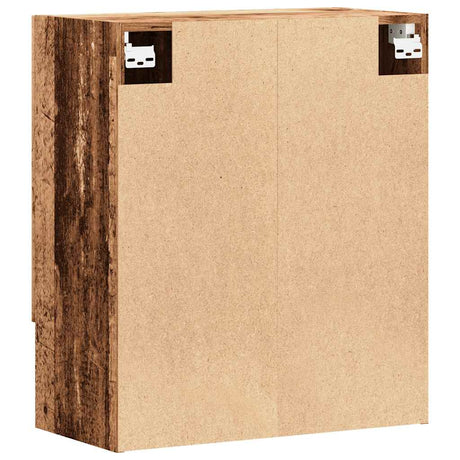 Wandkast 60x31x70 cm bewerkt hout oud houtkleurig - AllerleiShop