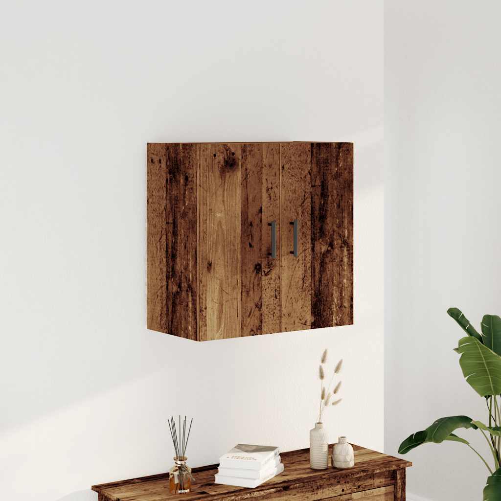 Wandkast 60x31x60 cm bewerkt hout oud houtkleurig - AllerleiShop