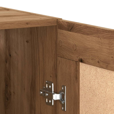 Dressoir 69,5x34x90 cm bewerkt hout artisanaal eikenkleur - AllerleiShop