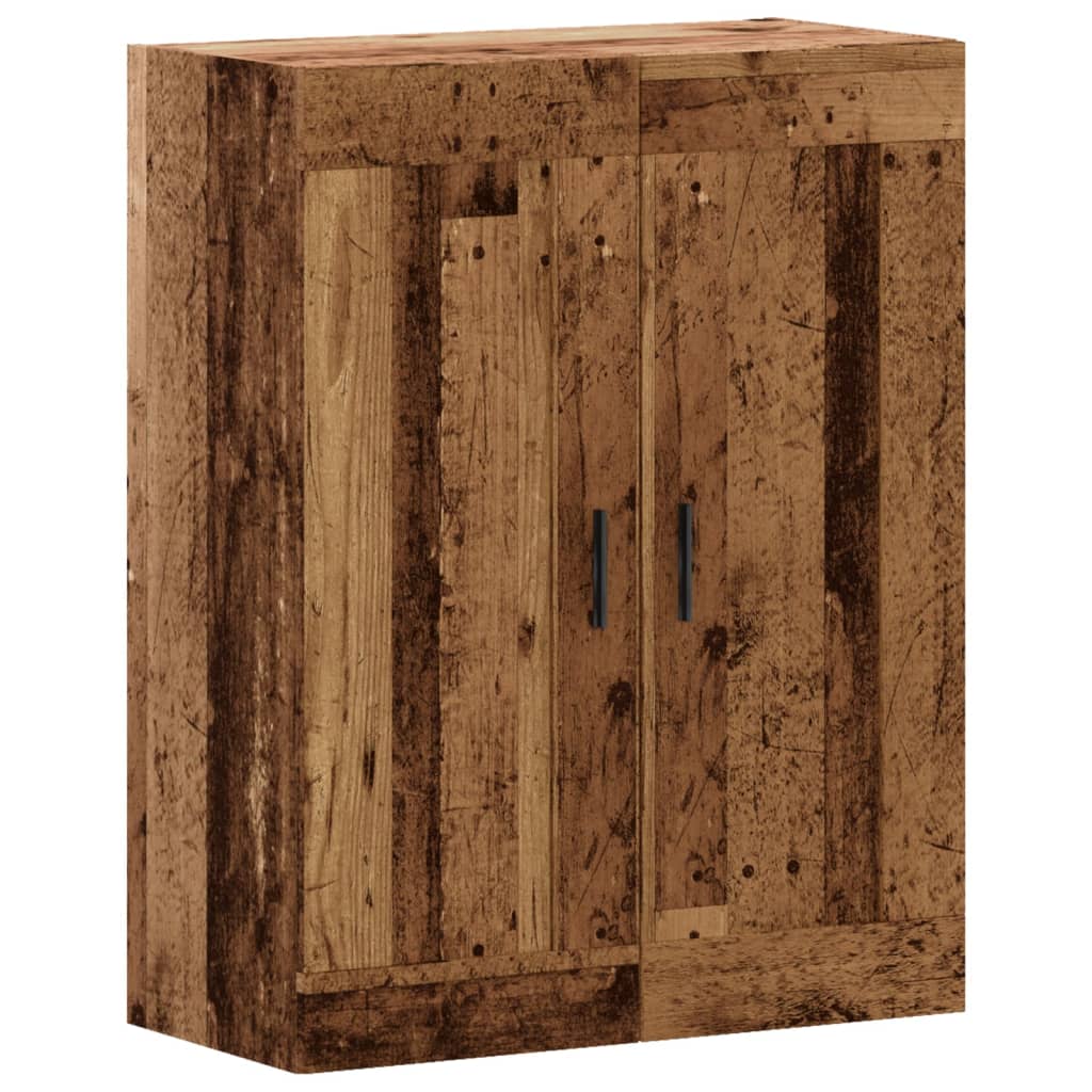 Wandkast 69,5x34x90 cm bewerkt hout oud houtkleurig - AllerleiShop