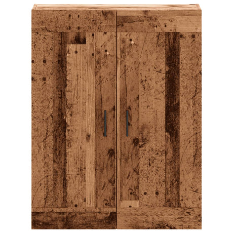 Wandkast 69,5x34x90 cm bewerkt hout oud houtkleurig - AllerleiShop