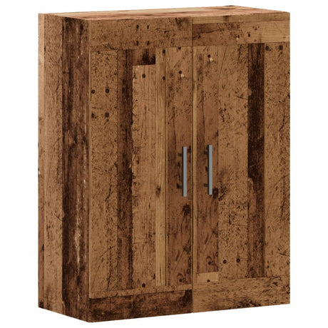 Wandkast 69,5x34x90 cm bewerkt hout oud houtkleurig - AllerleiShop